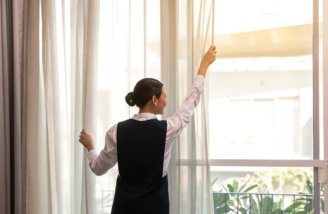 Professional housekeeper in a luxury home